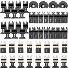 VEVOR 50 PCS Oscillating Saw Blades, Quick Release Multitool Blades Kit, HCS Tool Blades for Wood Plastic Metal Nails