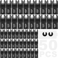 VEVOR 50PCS Oscillating Saw Blades, Universal Quick Release Oscillating Saw Blades, Multitool Tool Blades for Wood