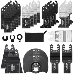 VEVOR 30PCS Multi Tool Blades Kits, Universal Quick Release Oscillating Saw Blades, 8 Types Wood Metal Plastic