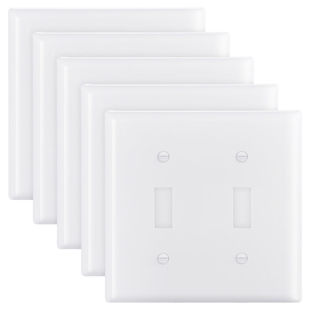 VEVOR Toggle Light Switch Wall Plates, 2-Gang Switch Electrical Outlet Covers, Standard Size 4.61in L x 4.53in H