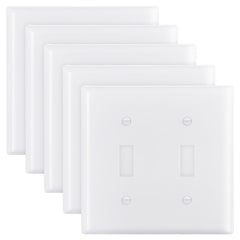 VEVOR Toggle Light Switch Wall Plates, 2-Gang Switch Electrical Outlet Covers, Standard Size 4.61in L x 4.53in H