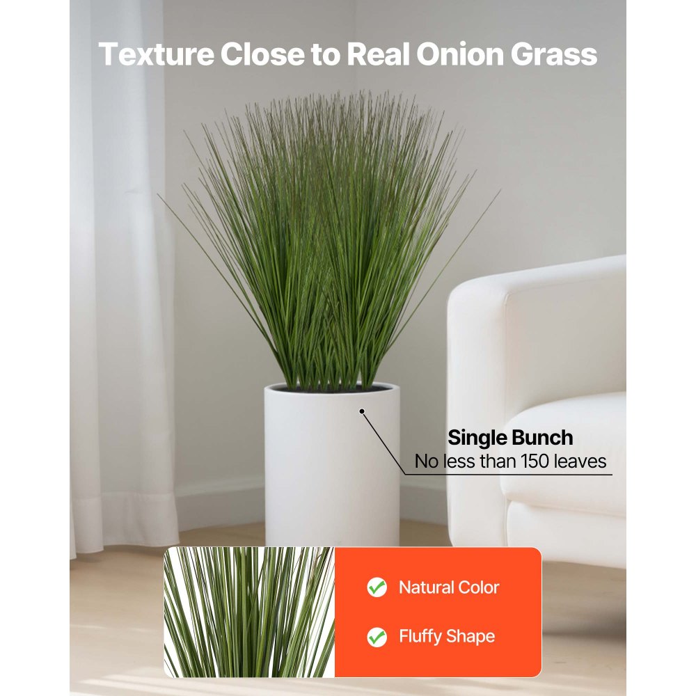 VEVOR Artificial Grass Plant, 27 inch Faux Onion Grass Fake Greenery Shrubs Plant, Premium PVC for Indoor Outdoor House