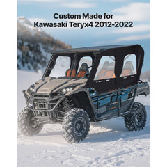 VEVOR Cab Enclosure Upper Doors, Compatible with Kawasaki Teryx4 2012-2022, Soft Upper Doors, Windproof & Waterproof