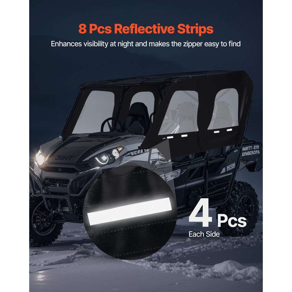 VEVOR Cab Enclosure Upper Doors, Compatible with Kawasaki Teryx4 2012-2022, Soft Upper Doors, Windproof & Waterproof