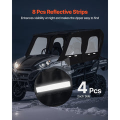 VEVOR Cab Enclosure Upper Doors, Compatible with Kawasaki Teryx4 2012-2022, Soft Upper Doors, Windproof & Waterproof