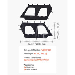 VEVOR Cab Enclosure Upper Doors, Compatible with Kawasaki Teryx4 2012-2022, Soft Upper Doors, Windproof & Waterproof