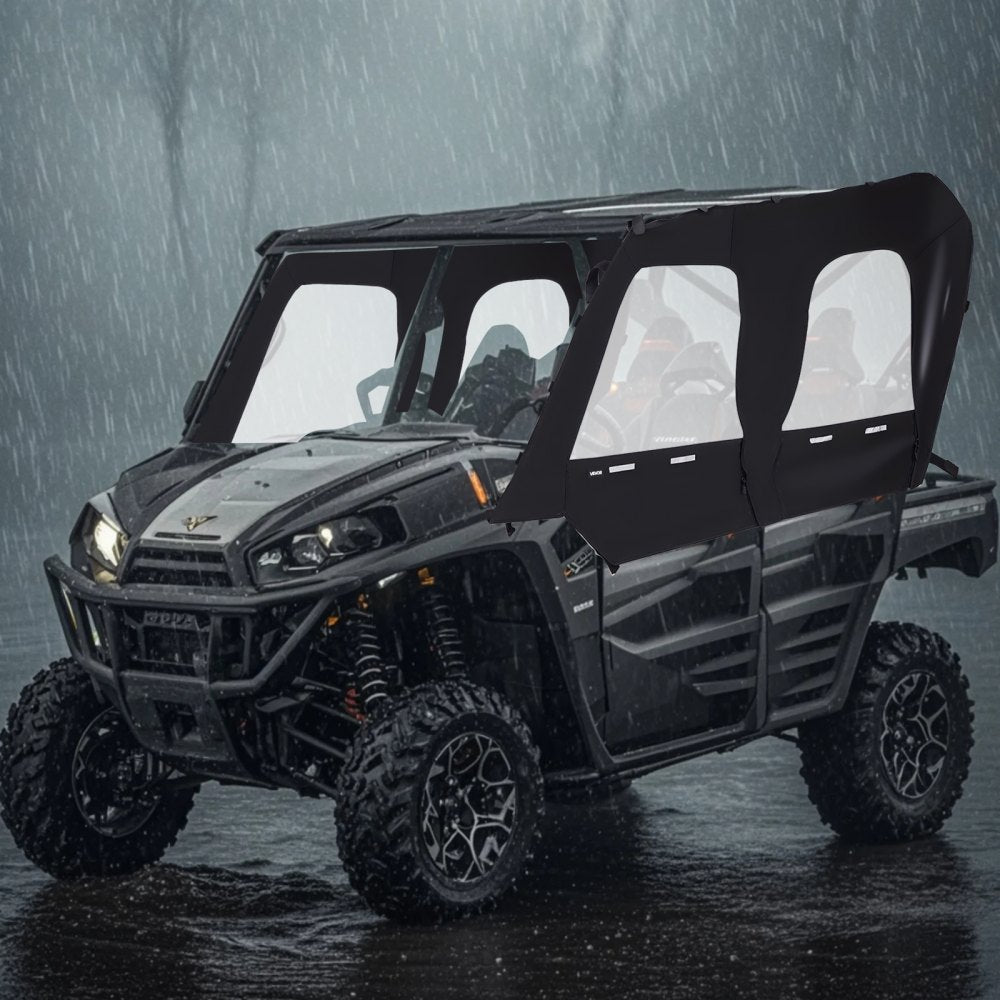 VEVOR Cab Enclosure Upper Doors, Compatible with Kawasaki Teryx4 2012-2022, Soft Upper Doors, Windproof & Waterproof