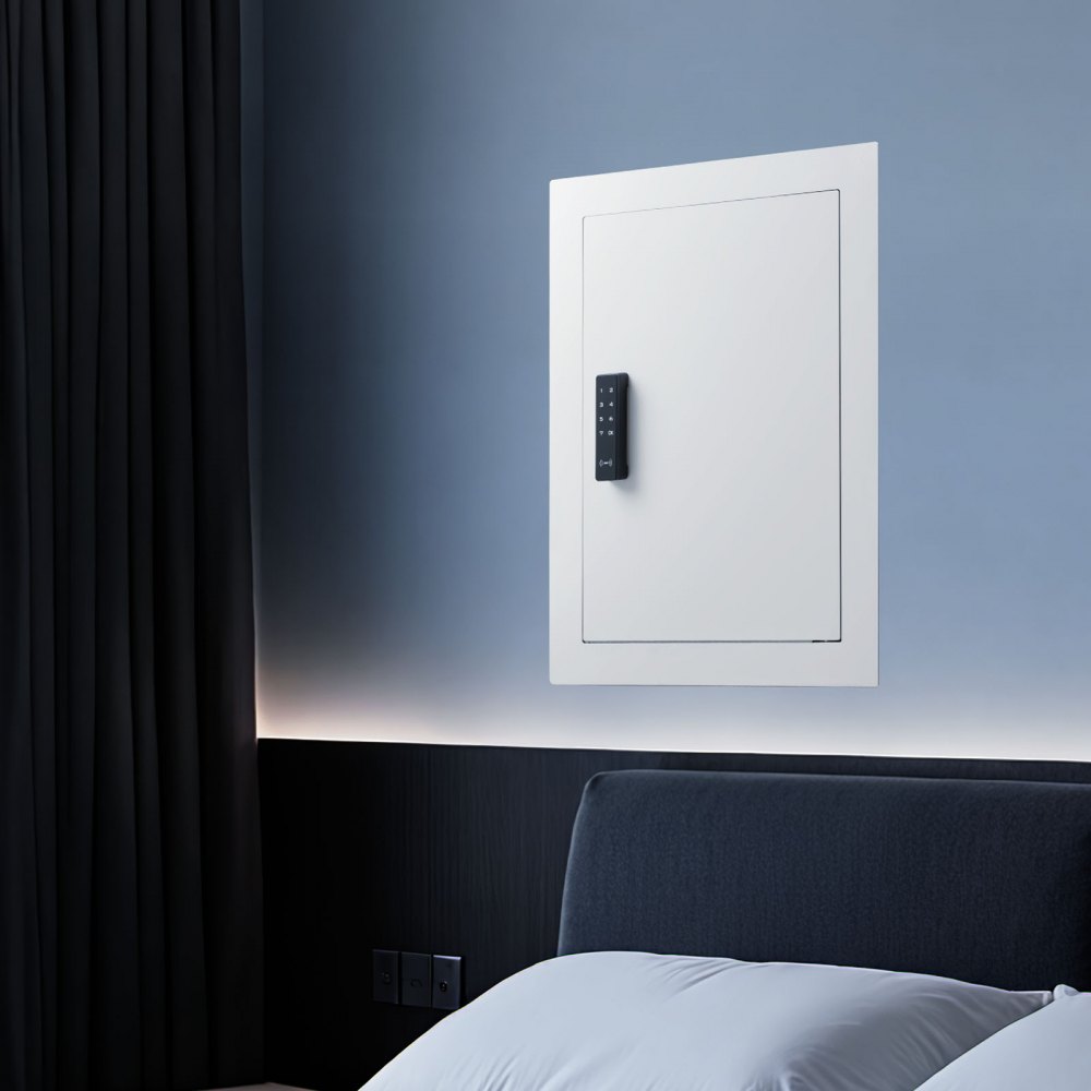 VEVOR 0.83 sq.ft Wall Safe, 3-Tier Hidden Wall Safe with Password, Key & Turning Knob, Q235 Cold-Rolled Steel In-Wall