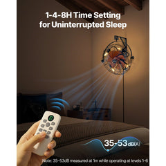 VEVOR Wall Mounted Fan with Lights, 21 inch Wall Mount Fan with Remote, 6 Speeds Plug in Wall Fan, Timer