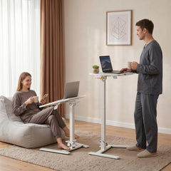 VEVOR Standing Desk, Adjustable Height Mobile Stand Up Desk with Tilting Desktop, 25.6 x 19 in Small Computer Sit Stand