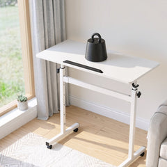 VEVOR Standing Desk, Adjustable Height Mobile Stand Up Desk 360° Tilting Desktop, 32 x 16 in Small Computer Sit Stand