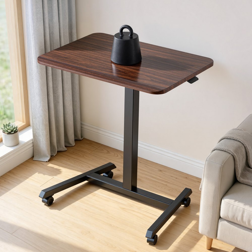 VEVOR Standing Desk, Adjustable Height Mobile Stand Up Desk with 4 Casters, 25.6 x 19 in Small Computer Sit Stand
