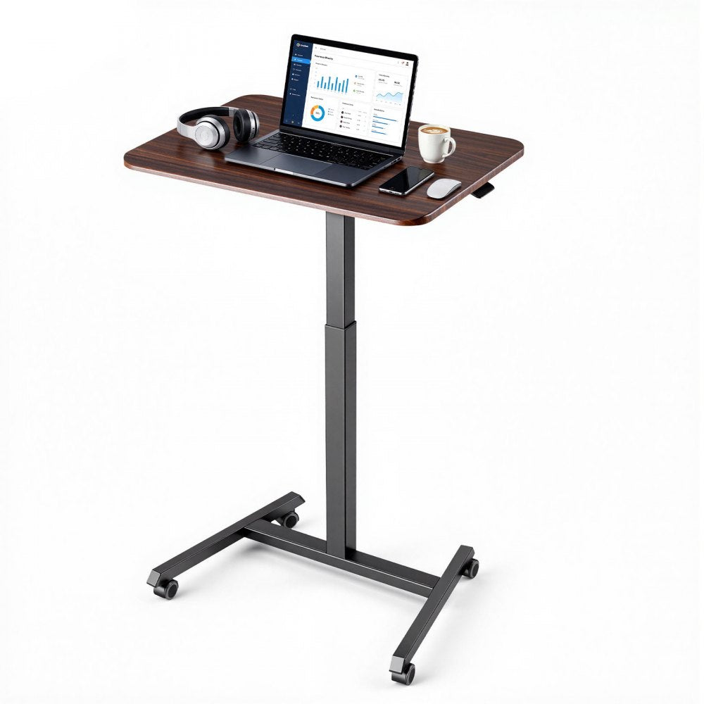 VEVOR Standing Desk, Adjustable Height Mobile Stand Up Desk with 4 Casters, 25.6 x 19 in Small Computer Sit Stand