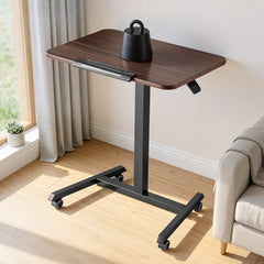 VEVOR Standing Desk, Adjustable Height Mobile Stand Up Desk with Tilting Desktop, 25.6 x 19 in Small Computer Sit Stand