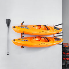 VEVOR Wall Kayak Storage Rack, 4-Capacity Wall Mounted Kayak Holders for Kayak Canoe Paddle Board, Kayak Storage Hooks