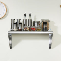 VEVOR 12" x 36" Stainless Steel Shelf, Wall Mounted Floating Shelving with Brackets, 250 lbs Load Capacity Commercial
