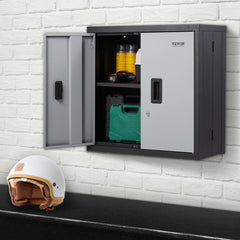VEVOR Foldable Wall Cabinet, Metal Garage Locker Mounted 26" Small Tool Chest 240 LBS Loading Capacity Adjustable Shelf