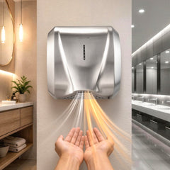 VEVOR Hand Dryer, 2 Pack 1800W Bathroom Air Hand Dryer, Automatic High Speed with HEPA Filter, Fast Drying, Brushed