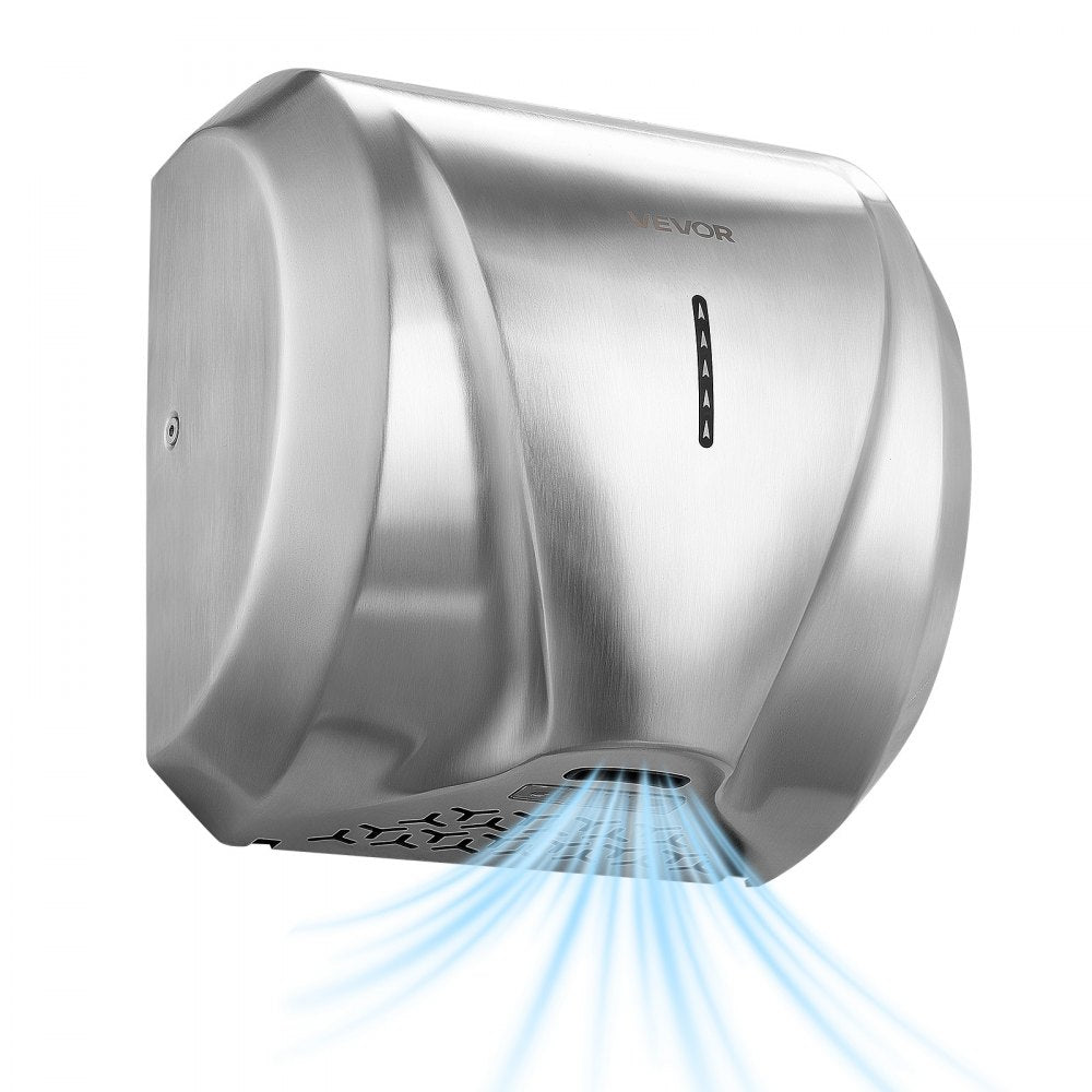 VEVOR Hand Dryer, 1800W Bathroom Air Hand Dryer, Automatic High Speed with HEPA Filter, Fast Drying, Heavy Duty Brushed