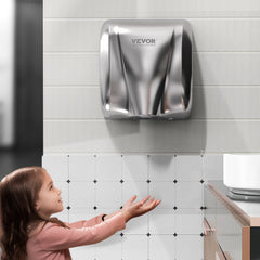 VEVOR Heavy Duty Commercial Hand Dryer, 1300W Automatic High Speed Stainless Steel Warm Wind Hand Blower, 120V Plug