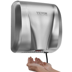 VEVOR Heavy Duty Commercial Hand Dryer, 1300W Automatic High Speed Stainless Steel Warm Wind Hand Blower, 120V Plug