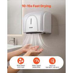 VEVOR Hand Dryer, 2 Pack 1300W Bathroom Air Hand Dryer, Automatic High Speed with HEPA Filter, Fast Drying, ABS