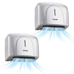 VEVOR Hand Dryer, 2 Pack 1300W Bathroom Air Hand Dryer, Automatic High Speed with HEPA Filter, Fast Drying, ABS