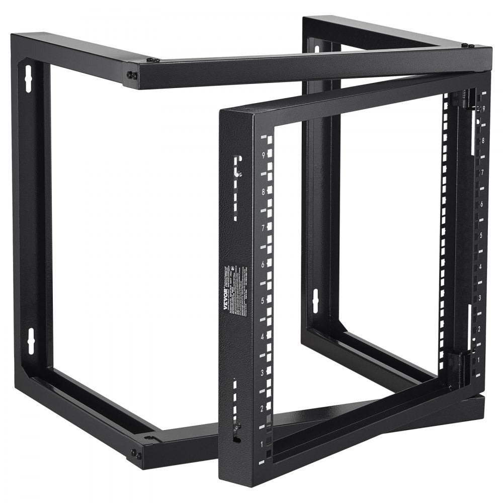 VEVOR 9U Wall Mount Rack, 150 lbs/68.04 kg Max Load Capacity, Open Frame Server Network Rack with Cage Nuts Screws