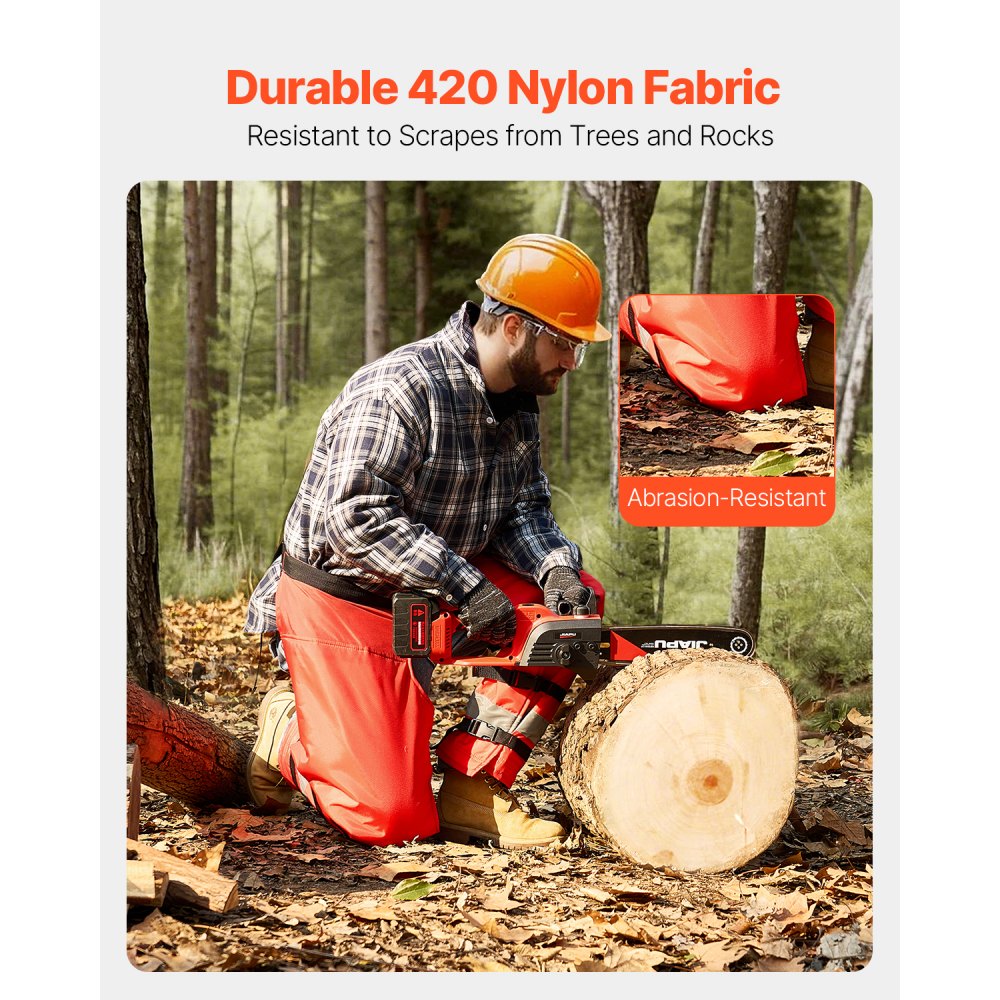 VEVOR Chainsaw Chaps Wrap, Class D, 8 Layers Wrap Style Chainsaw Pants with Adjustable Belt & Gear Pocket, Chain Saw