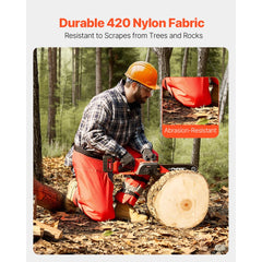 VEVOR Chainsaw Chaps Wrap, Class D, 8 Layers Wrap Style Chainsaw Pants with Adjustable Belt & Gear Pocket, Chain Saw