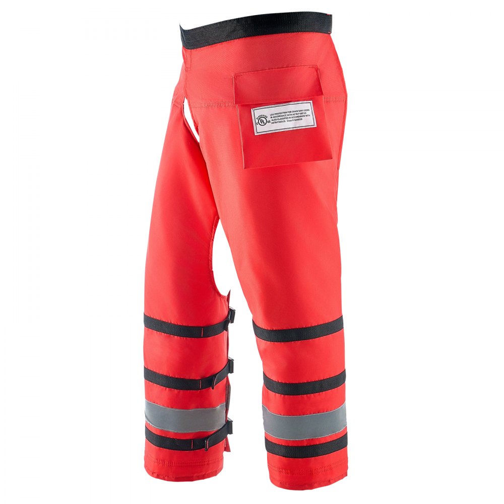 VEVOR Chainsaw Chaps Wrap, Class D, 8 Layers Wrap Style Chainsaw Pants with Adjustable Belt & Gear Pocket, Chain Saw