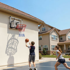 VEVOR Wall Mount Basketball Hoop, 44-inch PC Backboard Mounted Basketball Hoop Outdoor with Solid Steel, 0.08 inch