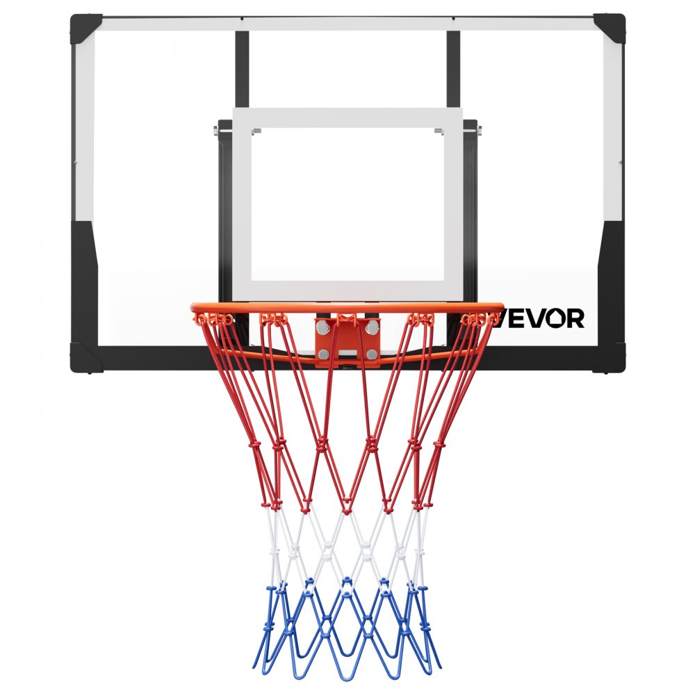 VEVOR Wall Mount Basketball Hoop, 44-inch PC Backboard Mounted Basketball Hoop Outdoor with Solid Steel, 0.08 inch