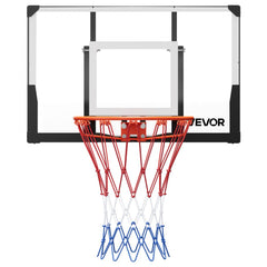 VEVOR Wall Mount Basketball Hoop, 44-inch PC Backboard Mounted Basketball Hoop Outdoor with Solid Steel, 0.08 inch
