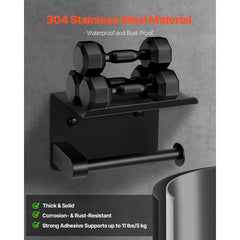 VEVOR Toilet Paper Holder with Shelf, Fits Mega Rolls Size, Stainless Steel Rustproof Material, Wall Mounted with