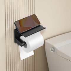 VEVOR Toilet Paper Holder with Shelf, Fits Mega Rolls Size, Stainless Steel Rustproof Material, Wall Mounted with