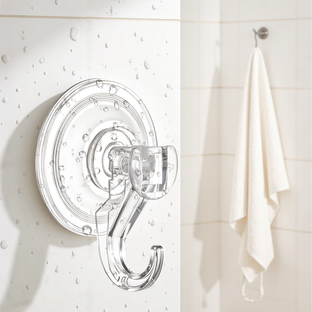VEVOR Suction Cup Hooks 6 Pack, 2.76 x 3.54 x 1.57 inch, 10 LBS Max Load Clear Shower Suction Cups, Strong and Reusable