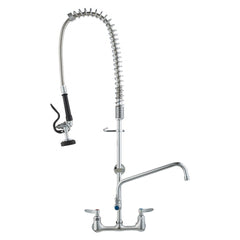 VEVOR Wall-Mounted Brass Kitchen Faucet, 36" Tall, 8" Installation Width, Includes 12" Rotating Spout and Pull-Down