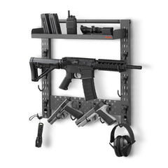 VEVOR Gun Rack Wall Mount, Heavy Duty Steel, Indoor Rifle Shotgun Rack with J-Hooks, Additional Tray Storage, Gun