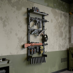 VEVOR Gun Rack Wall Mount, Heavy Duty Steel, Indoor Rifle Shotgun Rack with Magazine Holder, MOLLE Panel, Gun