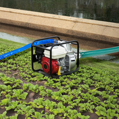 VEVOR Suction Hose Kit for Water Pump, with 2 in x 50 ft Blue Backwash Hose, 20 ft Green Suction Hose, and Steel Round
