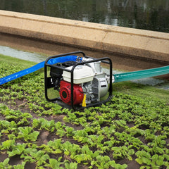 VEVOR Suction Hose Kit for Water Pump, with 2 in x 65 ft Blue Backwash Hose, 20 ft Green Suction Hose, and Steel Round