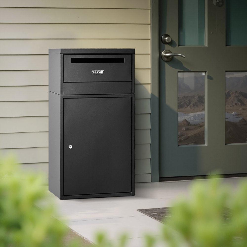 VEVOR Package Delivery Boxes for Outside, 35.8 in Mailbox for Parcel with Lock, Galvanized Steel Package Drop Box with