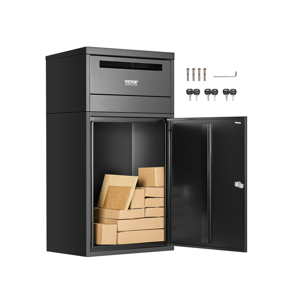 VEVOR Package Delivery Boxes for Outside, 35.8 in Mailbox for Parcel with Lock, Galvanized Steel Package Drop Box with