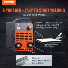VEVOR Stick Welder, 140A ARC/Lift TIG 2-IN-1 Welding Machine with IGBT Inverter 110V Portable MMA Welder Machine with