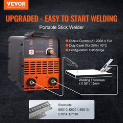 VEVOR Stick Welder, 200A ARC/Lift TIG 2-IN-1 Welding Machine with IGBT Inverter 110V/220V Portable MMA Welder Machine