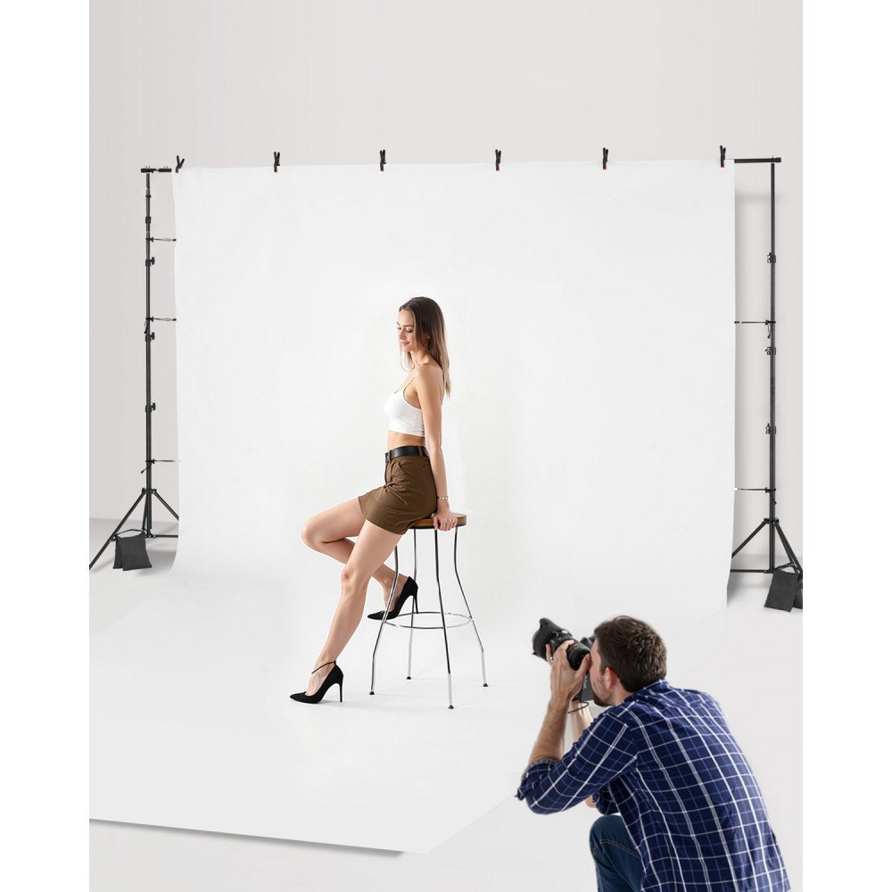 VEVOR Backdrop Stand, 8.5 x 10 ft Adjustable Photo Backdrop Stand Kit, Portable Background Backdrop Stand with 2