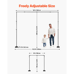 VEVOR Backdrop Stand, 8.5 x 10 ft Adjustable Photo Backdrop Stand Kit, Portable Background Backdrop Stand with 7