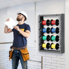 VEVOR Wire Spool Rack, 4 Adjustable Rods, Cold-Rolled Steel Wire Spool Holder Wall Mounted for Multi-Spools, Wiring