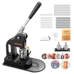 VEVOR Button Maker Machine, 1 in, Pin Maker Machine with 500pcs Button Parts, Circle Cutter, Hex Wrenches and Magic